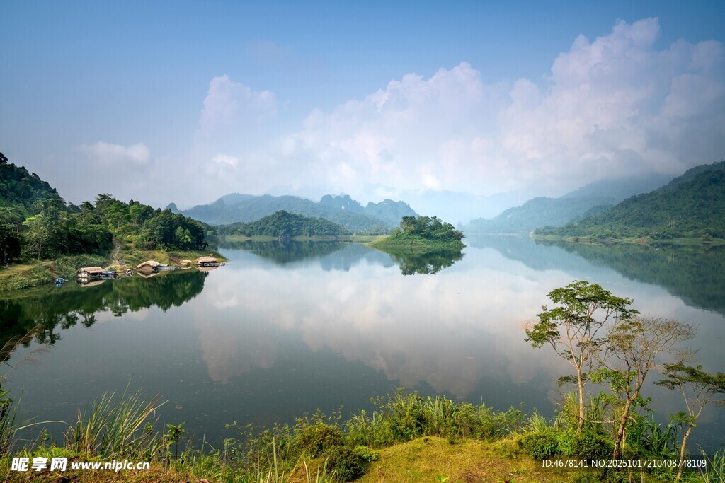 宁静山水湖景自然风光