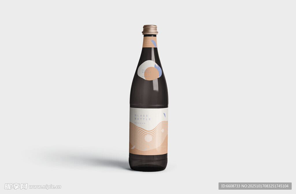 单瓶棕色酒瓶展示图