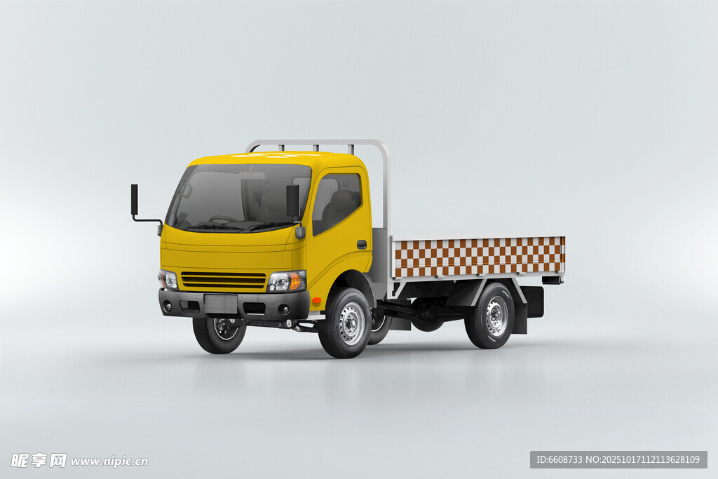 黄色载货卡车模型展示