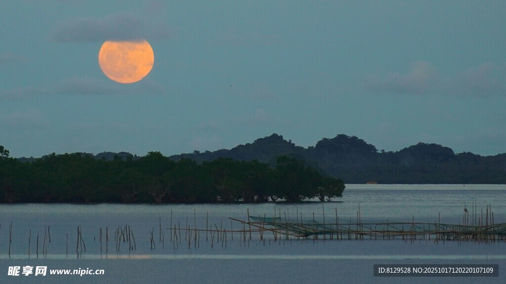 湖畔落日美景