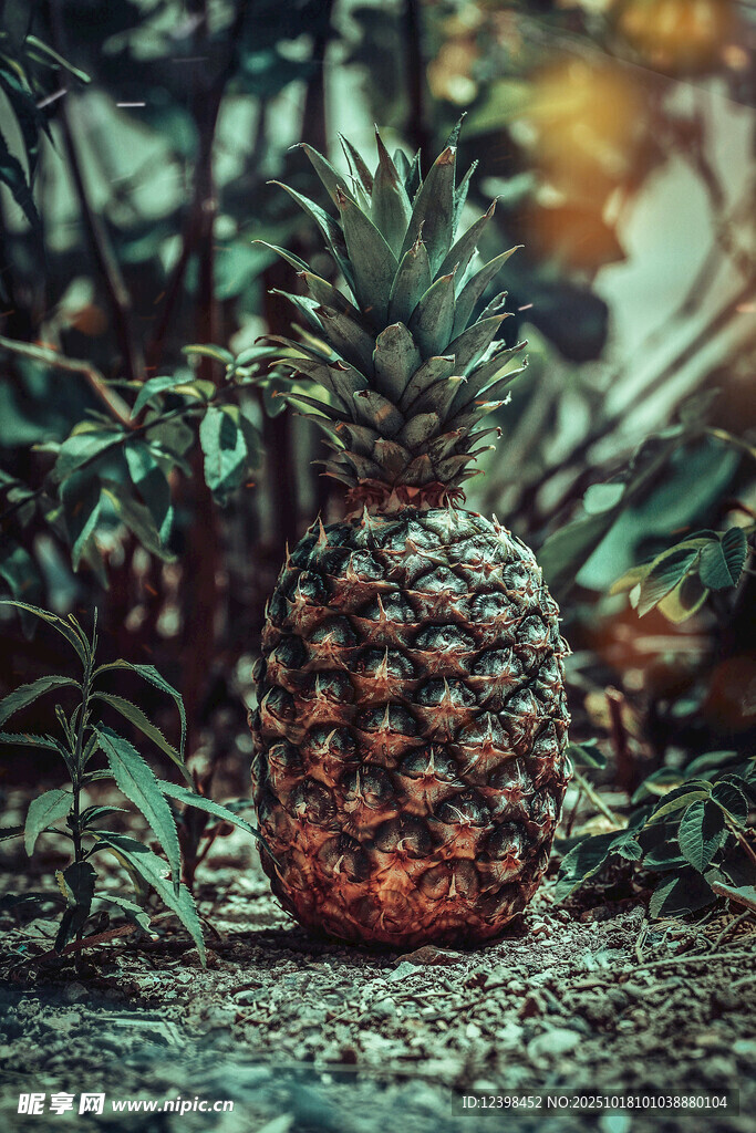 地上的成熟菠萝