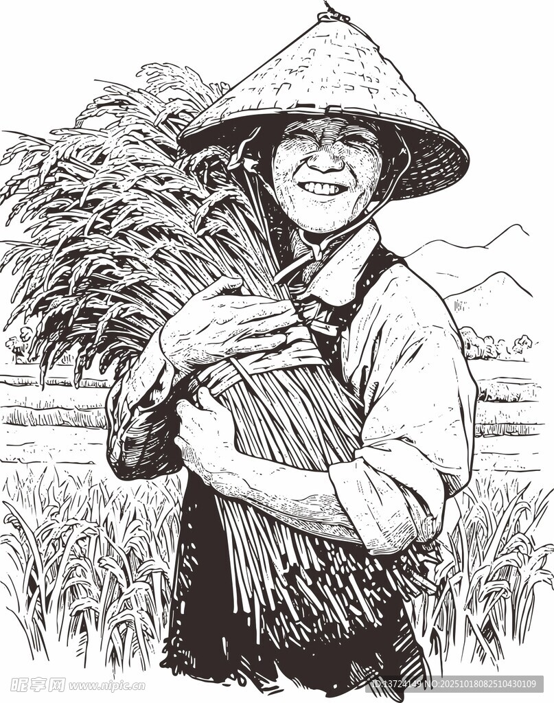 手绘丰收