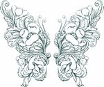 手绘蝴蝶花