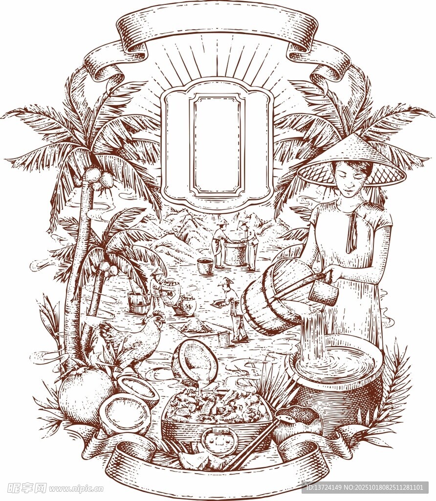 手绘酒标