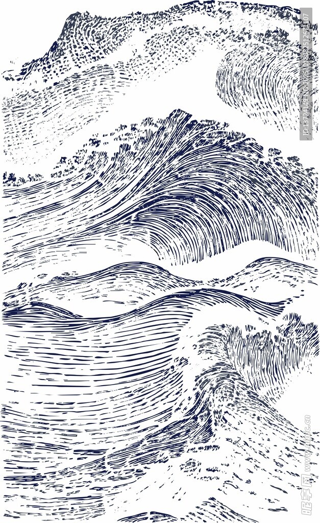 手绘山水