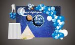 蓝色星空主题宝宝派对布置
