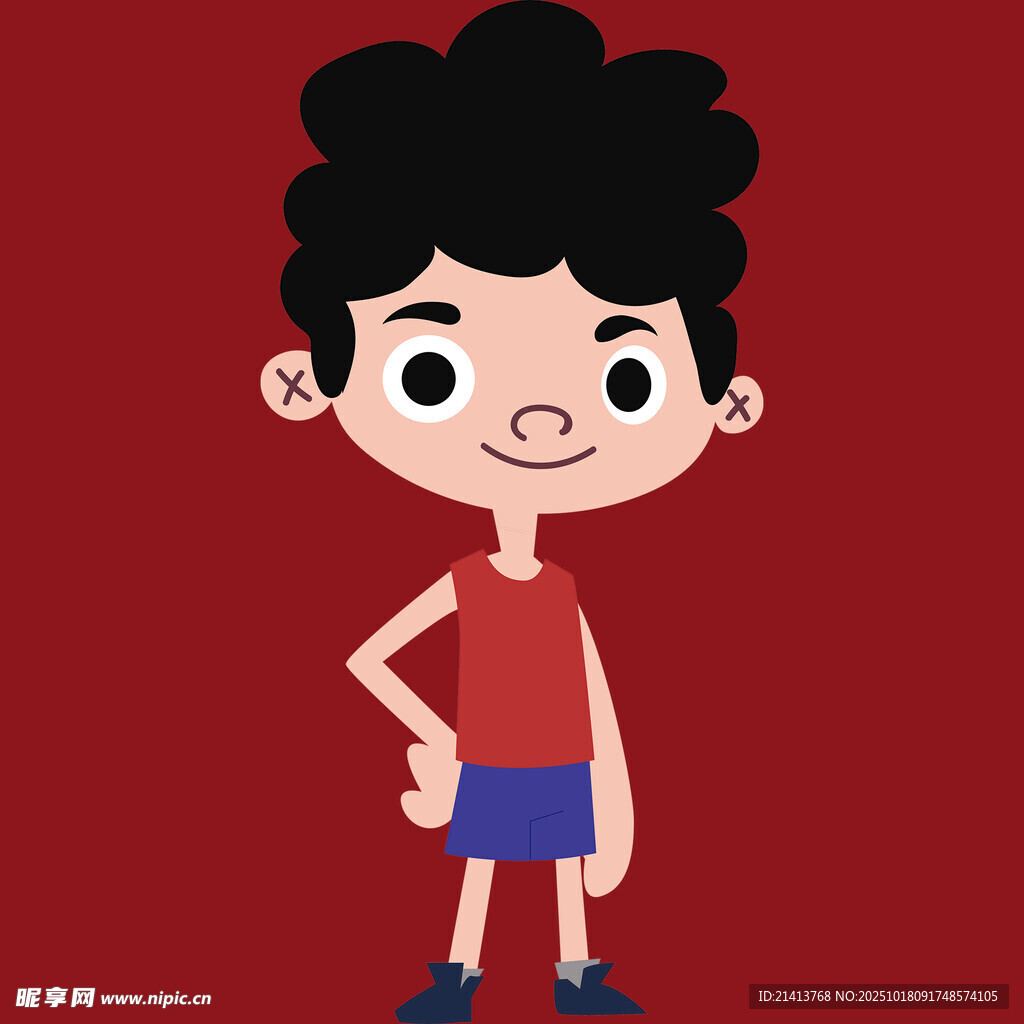 穿红上衣的小男孩
