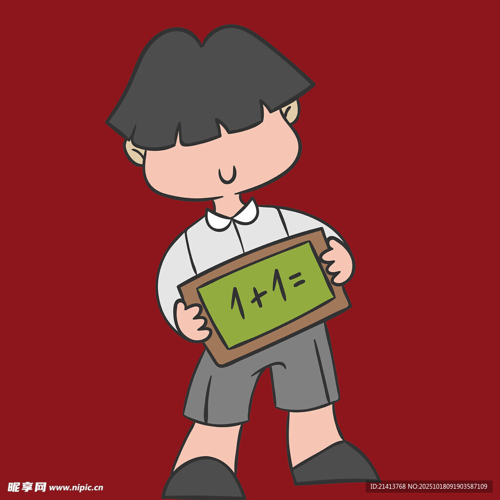 举着牌子的小男孩