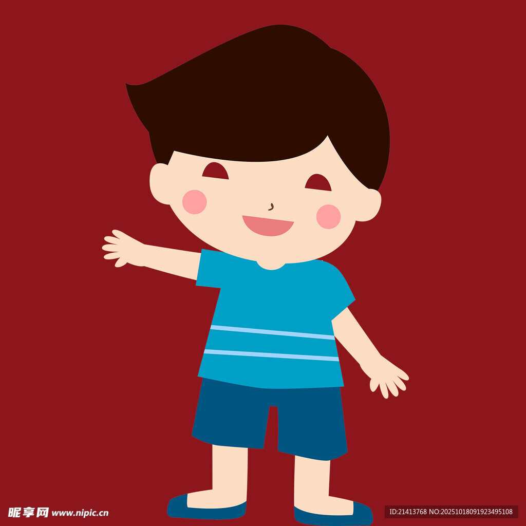 可爱小男孩开心地打招呼