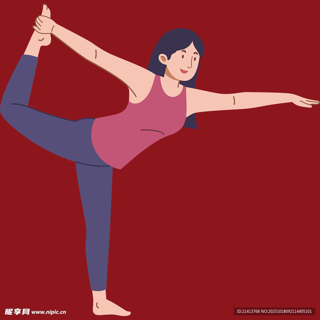 女子优雅做瑜伽伸展动作