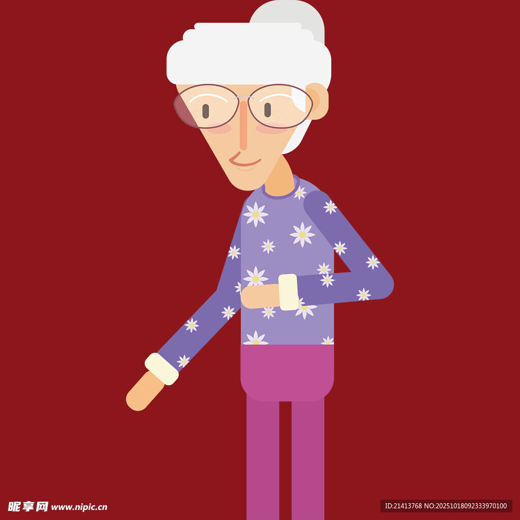 戴头巾的时尚老年女性