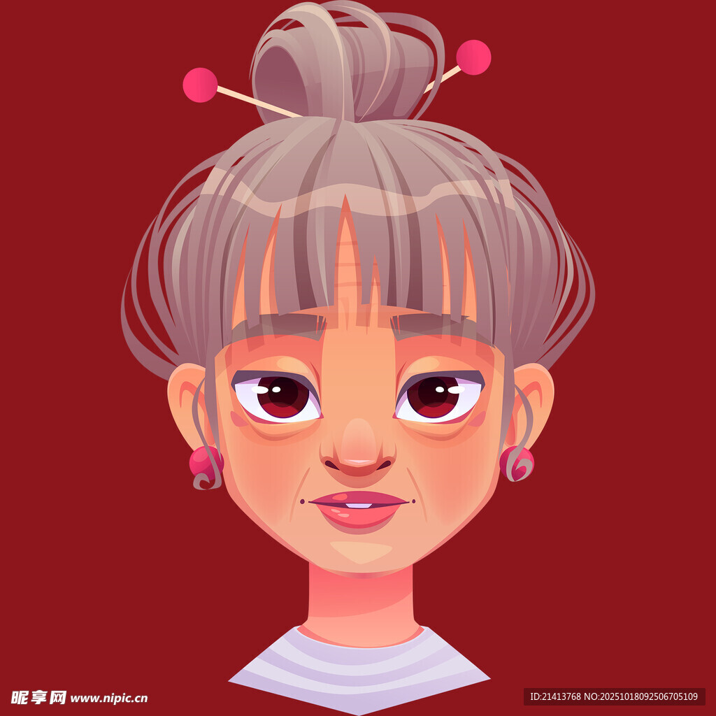 扎发髻的可爱女孩