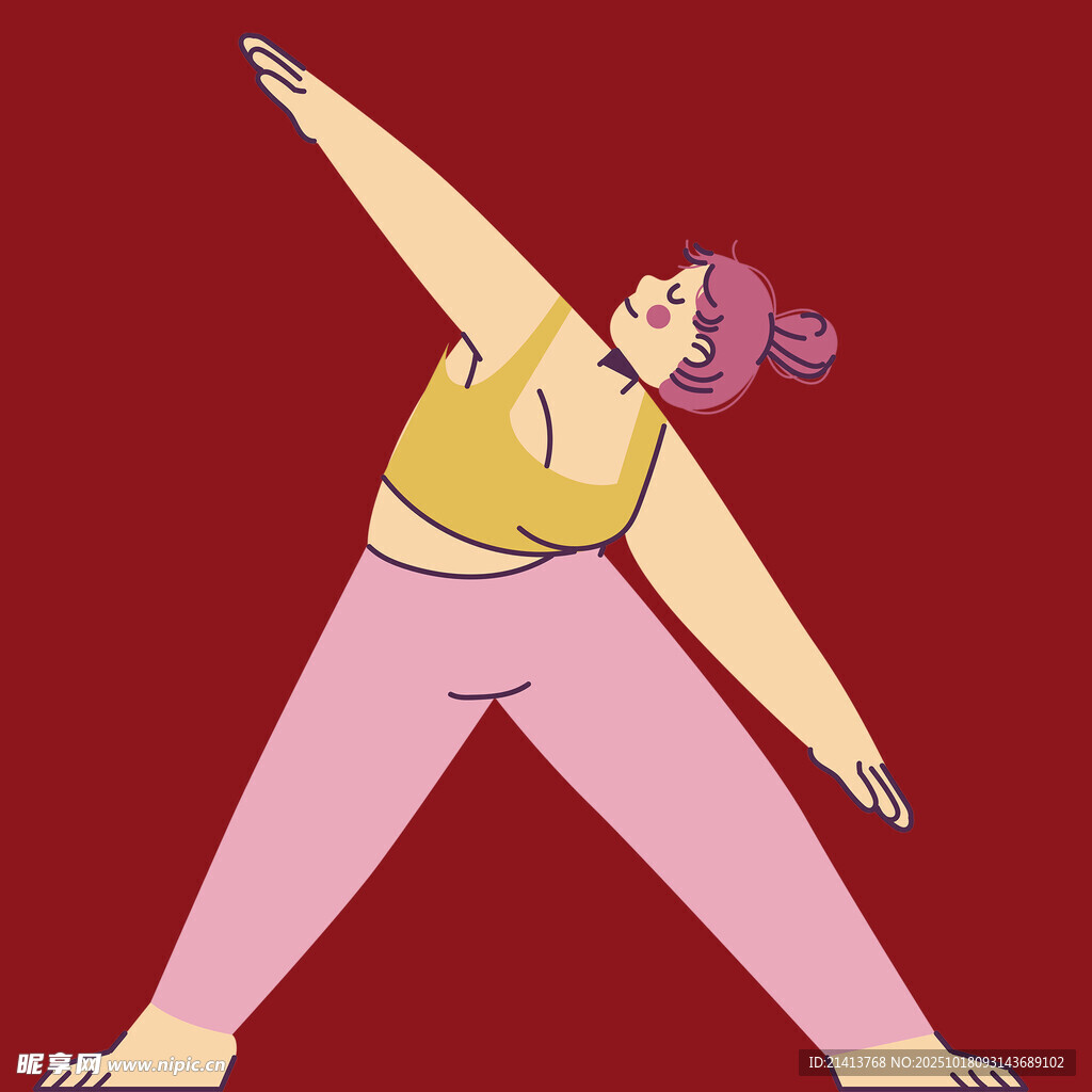 女子做瑜伽伸展身姿
