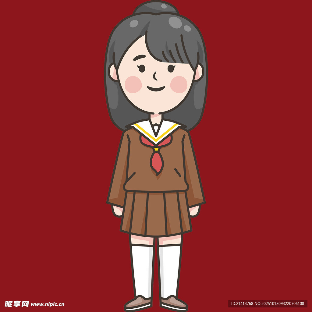 可爱日系校服少女形象