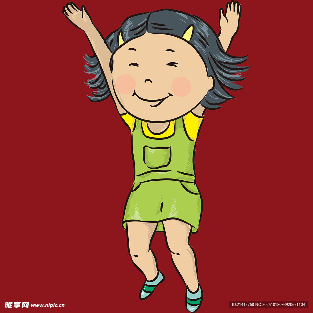 跳跃的快乐女孩