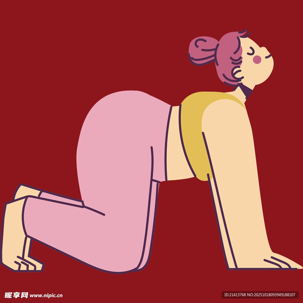跪地伸展的健身女性