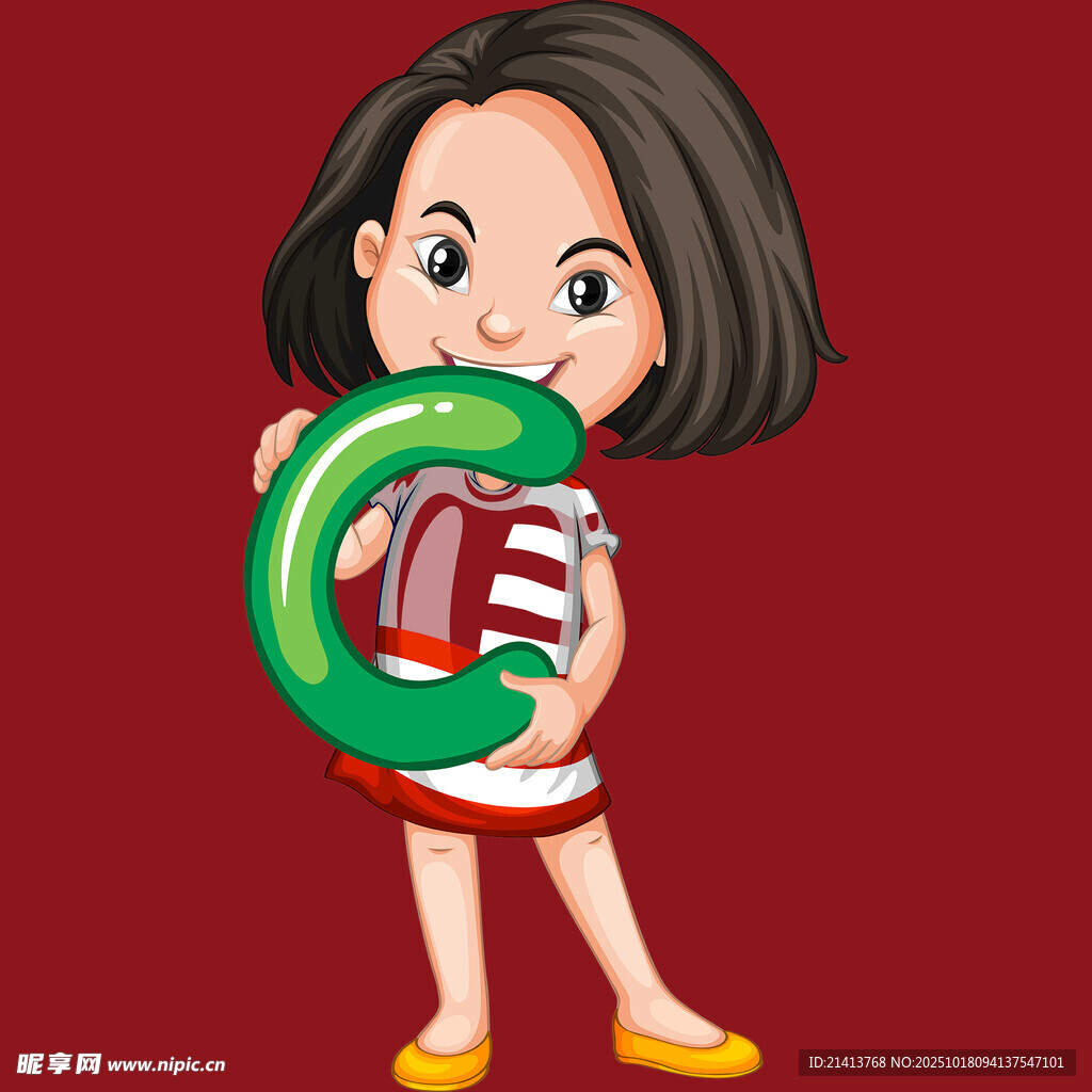 女孩手持字母与饮料