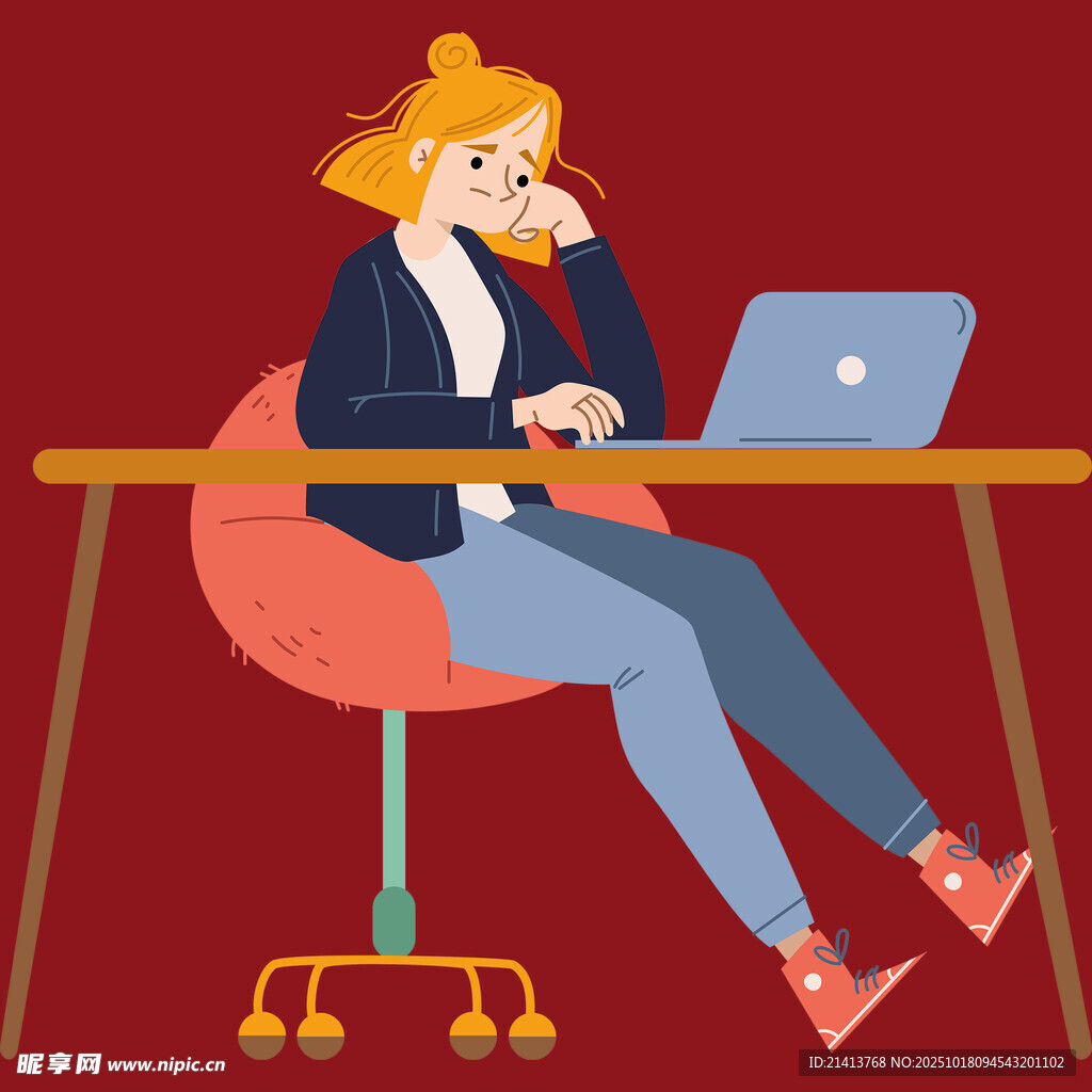 休闲办公的时尚女性