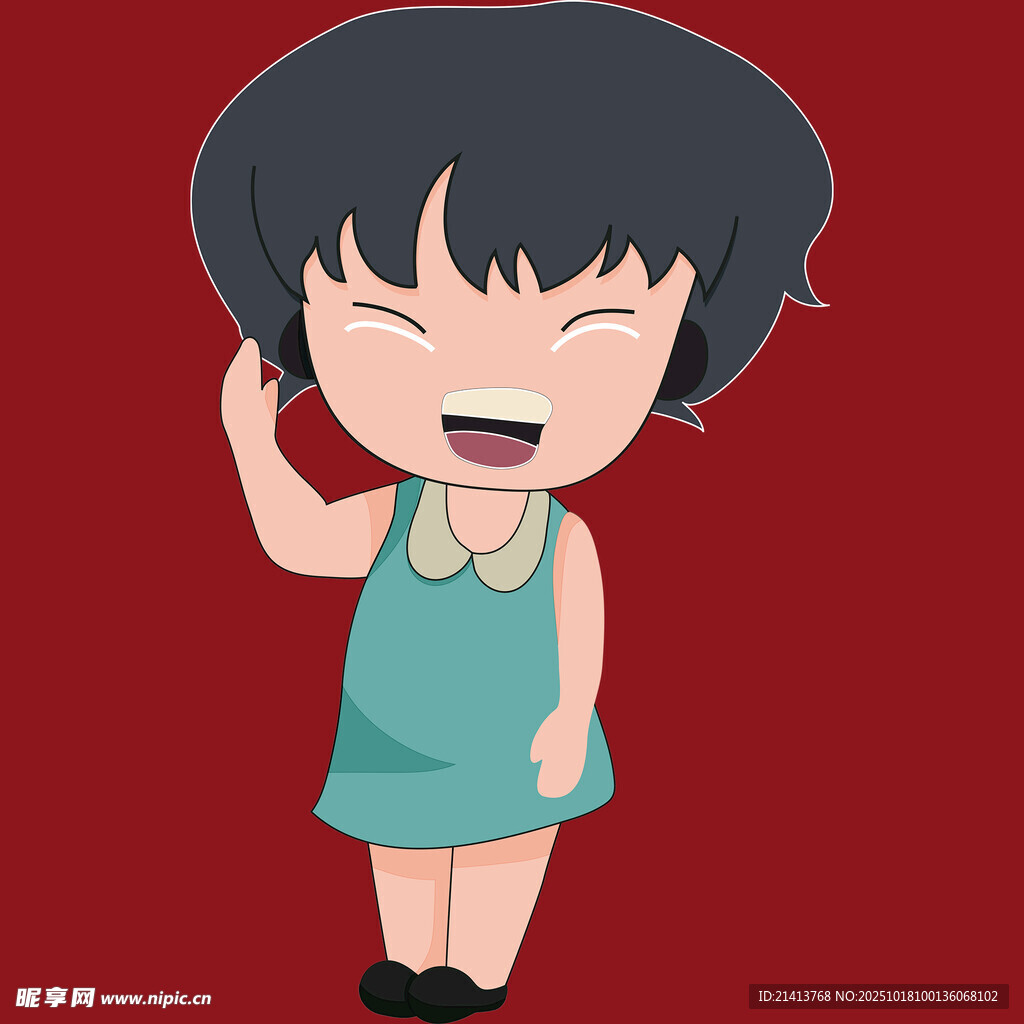 俏皮小女孩开心模样