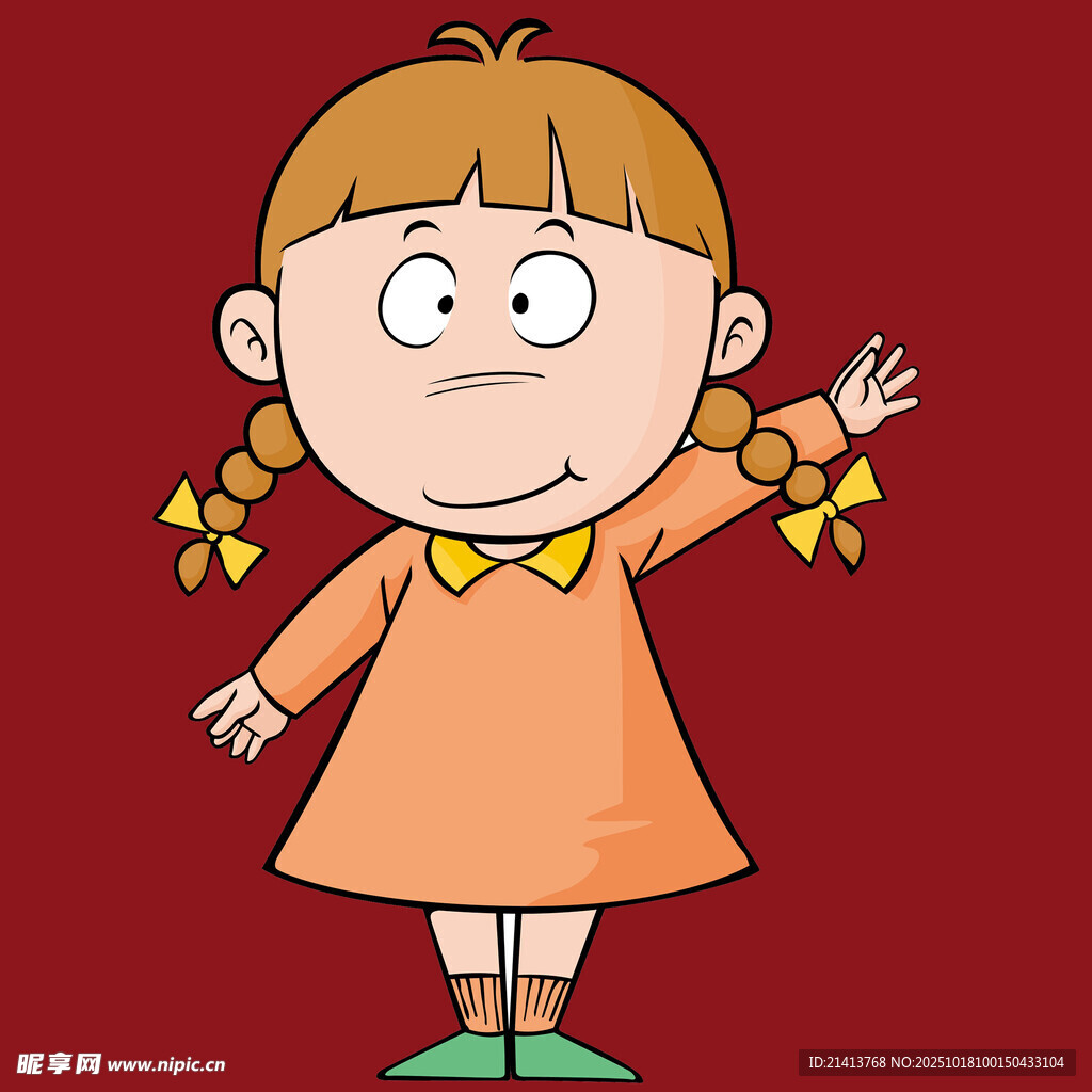 扎双马尾的可爱小女孩
