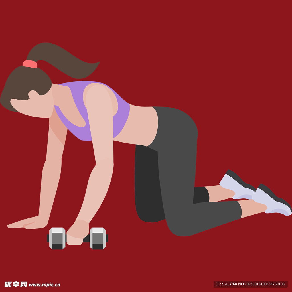 女性哑铃健身动作示范