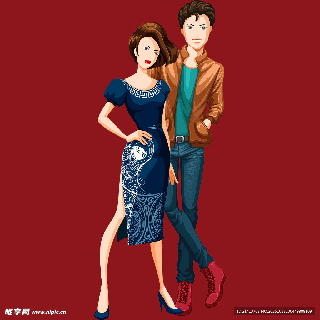 时尚男女优雅造型展示
