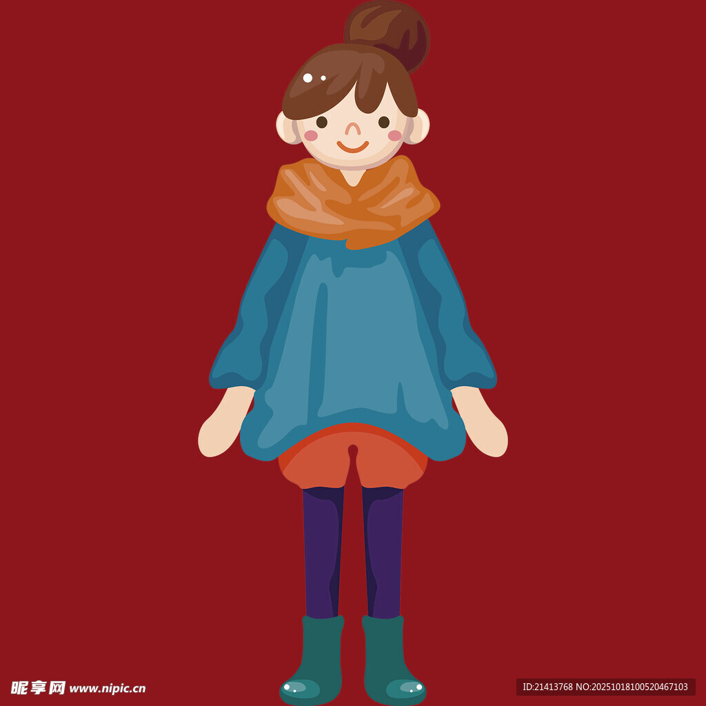 冬日可爱女孩穿搭展示