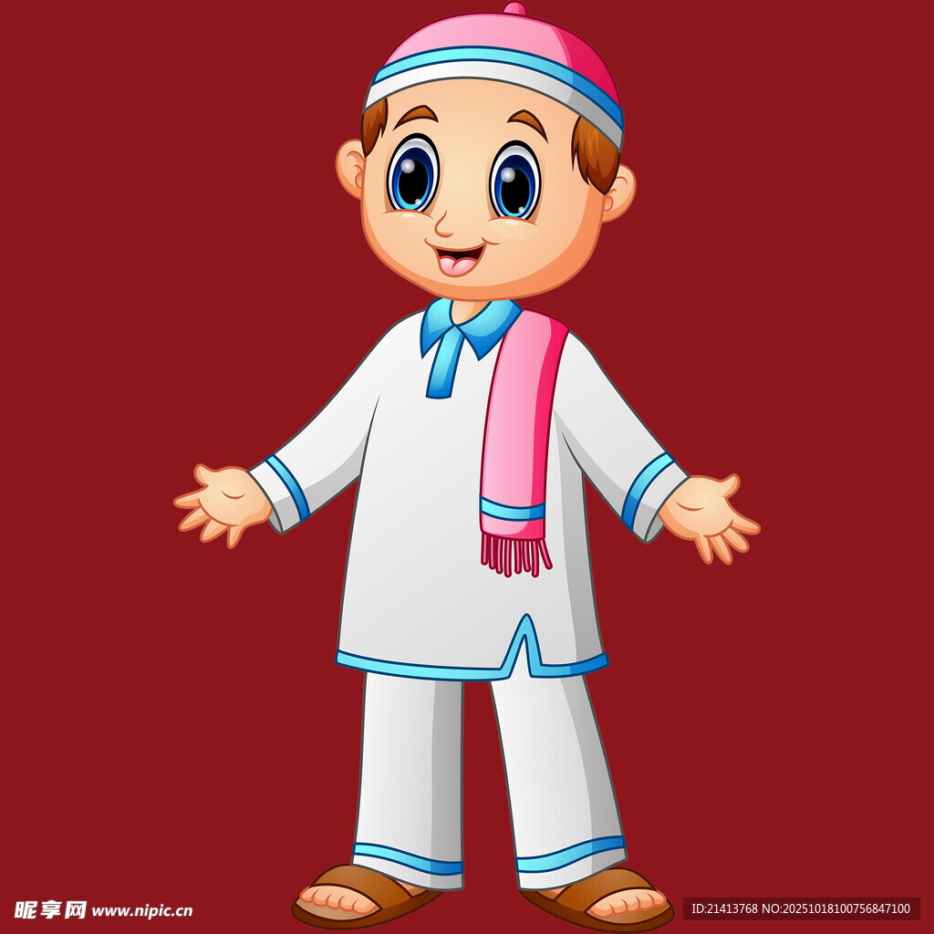 身着传统服饰的可爱男孩