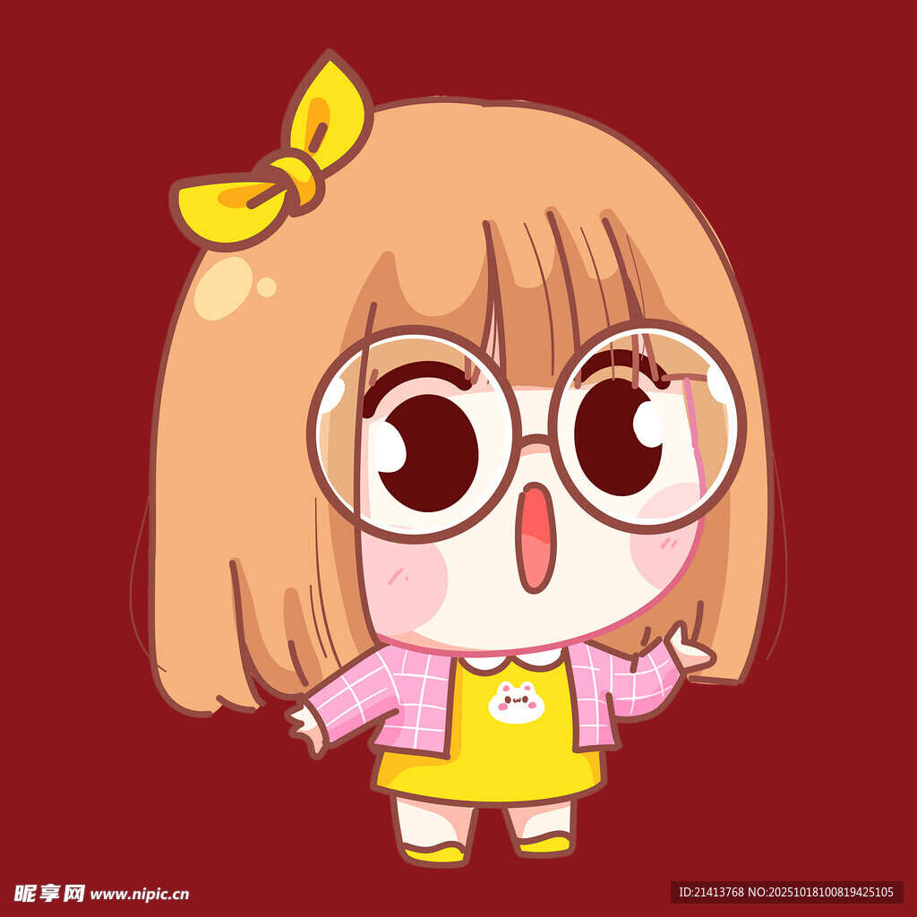 可爱卡通女孩俏皮形象