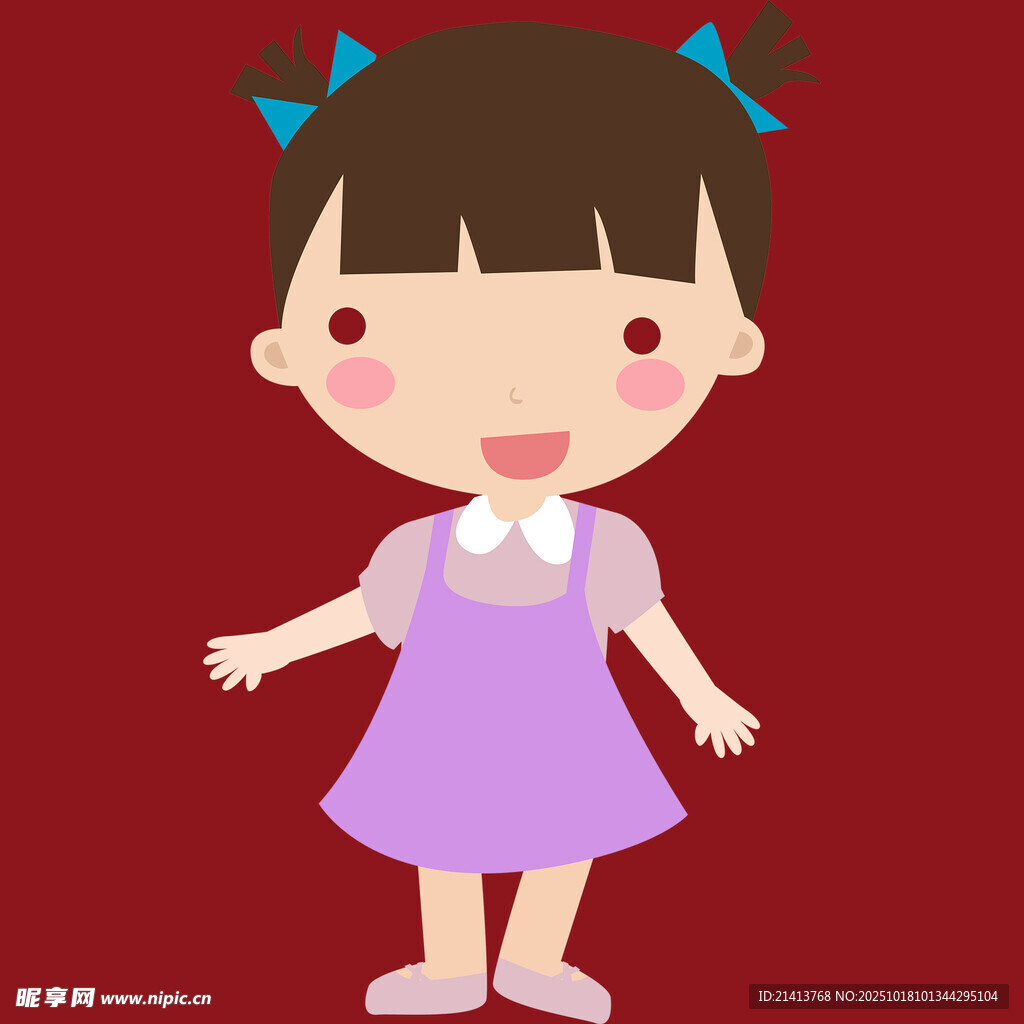 可爱双马尾紫衣小女孩