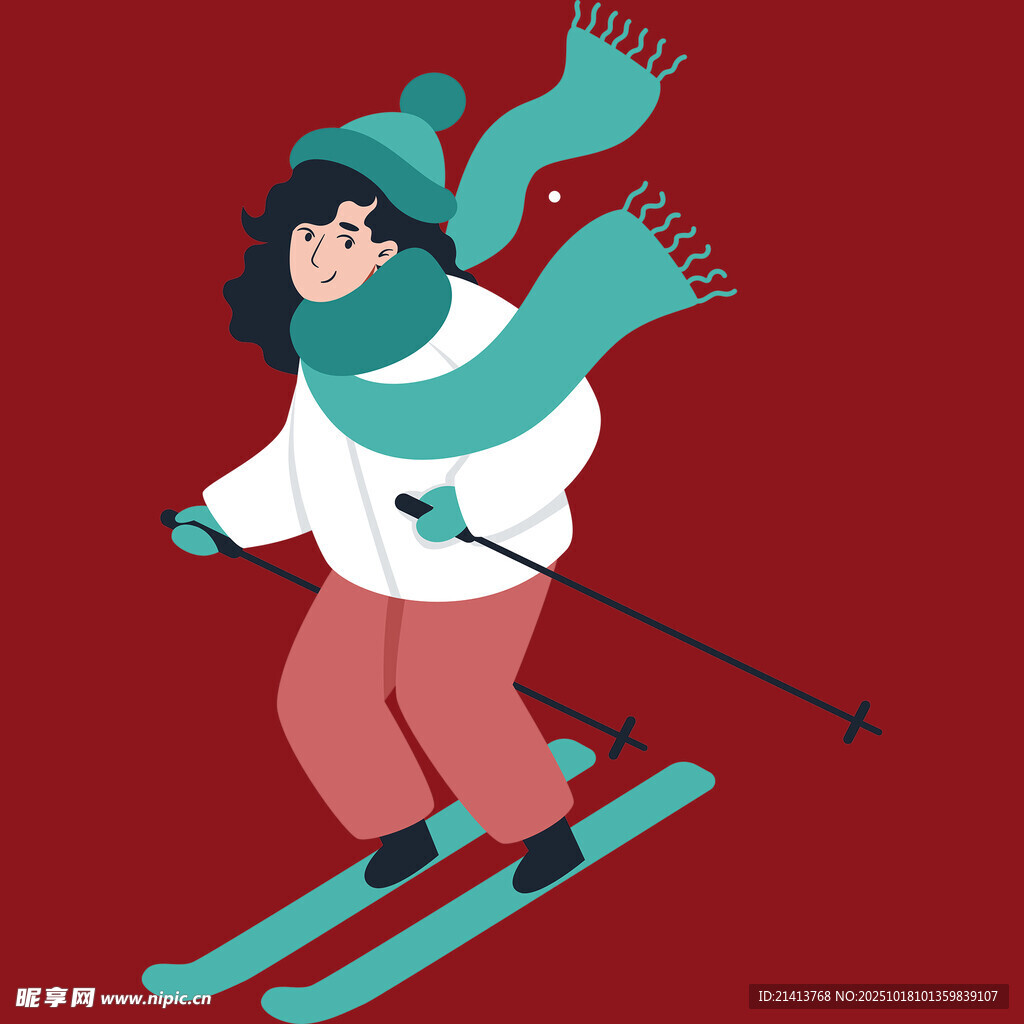 女子滑雪英姿
