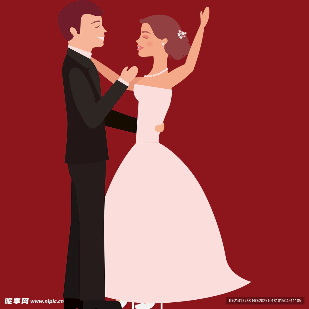 新婚夫妇优雅共舞