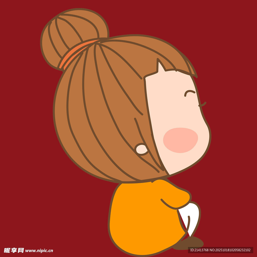 扎丸子头的可爱小女孩