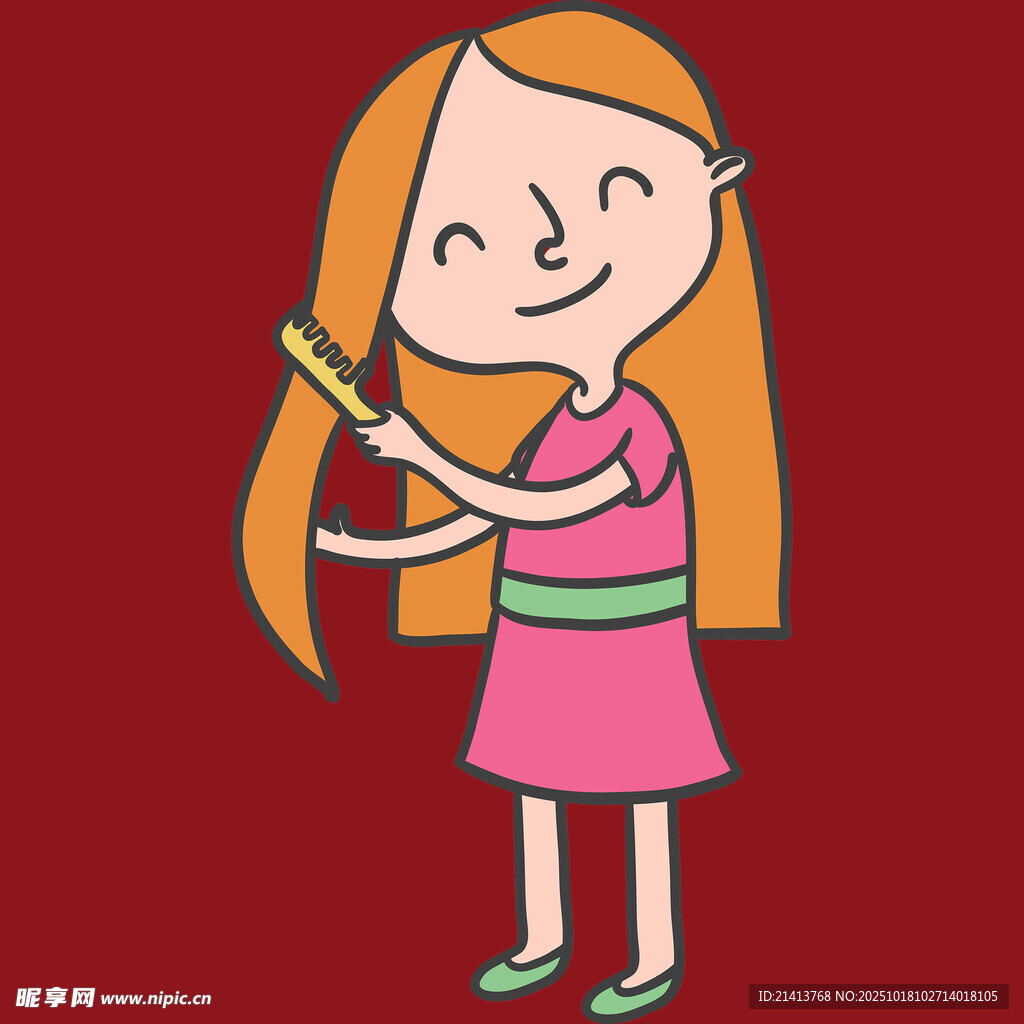 扎辫子的可爱小女孩