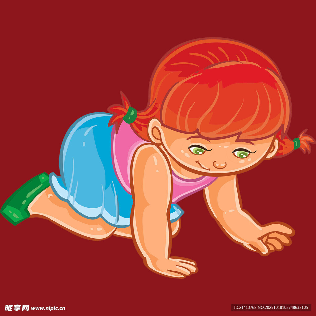 爬行的红衣小女孩
