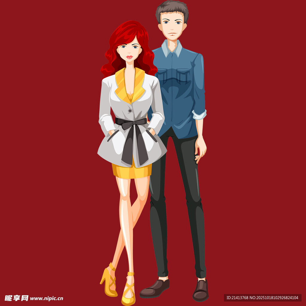 时尚男女情侣造型展示
