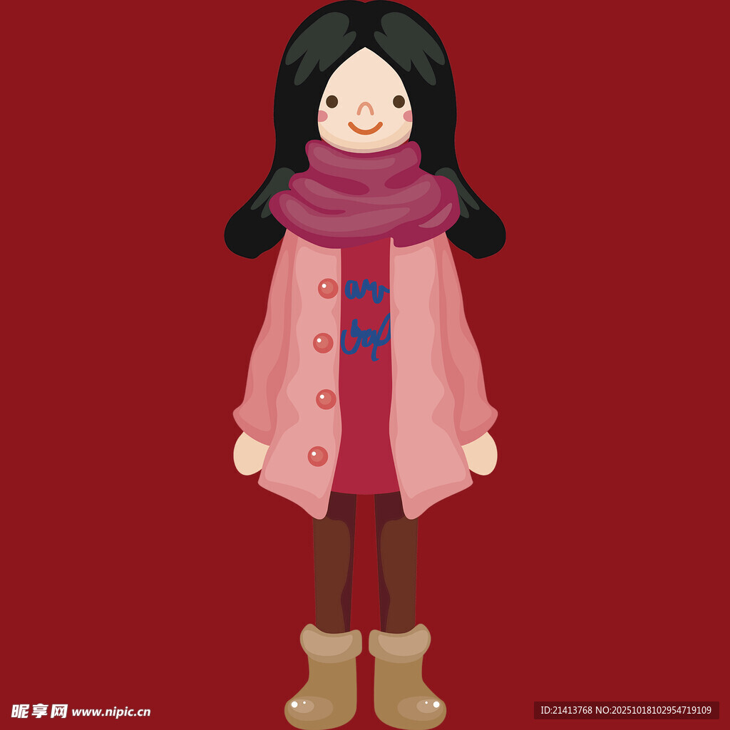 冬日可爱女孩穿搭形象