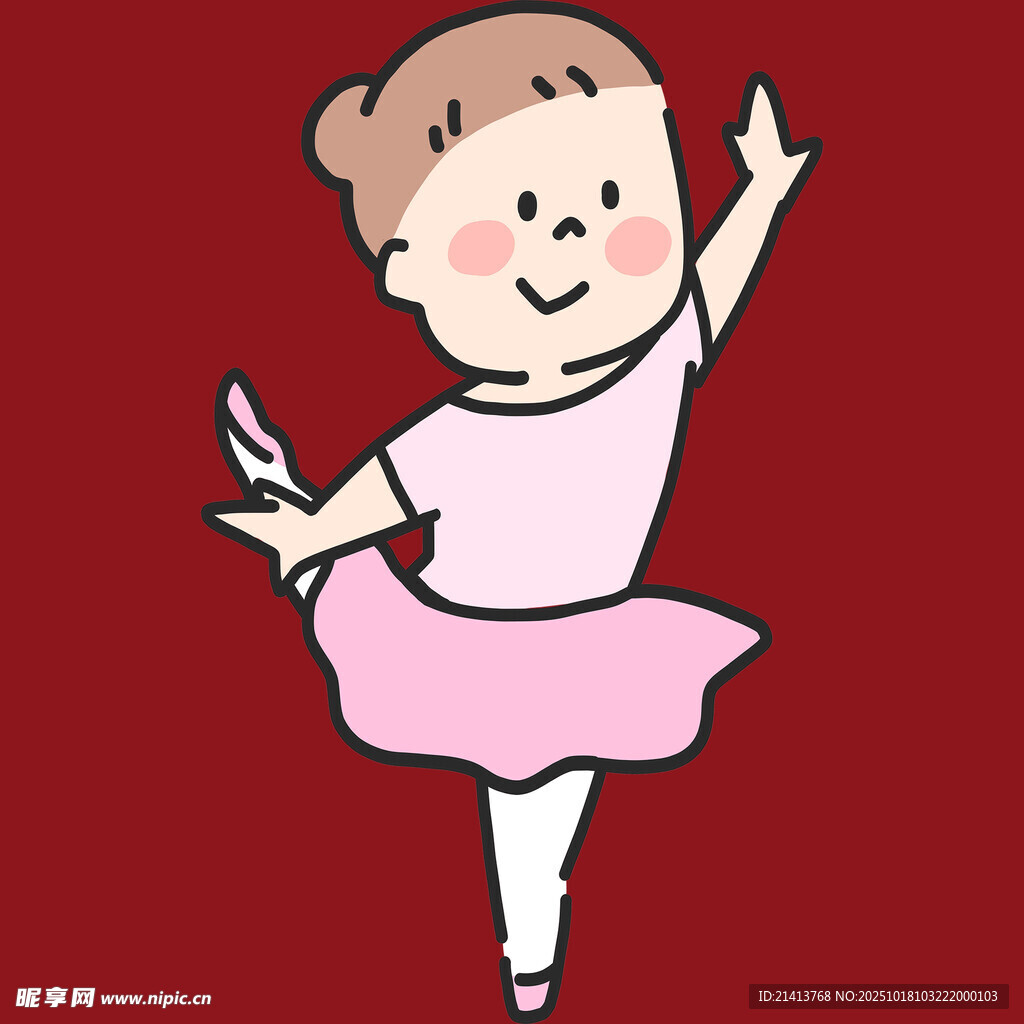 跳舞的可爱芭蕾小女孩