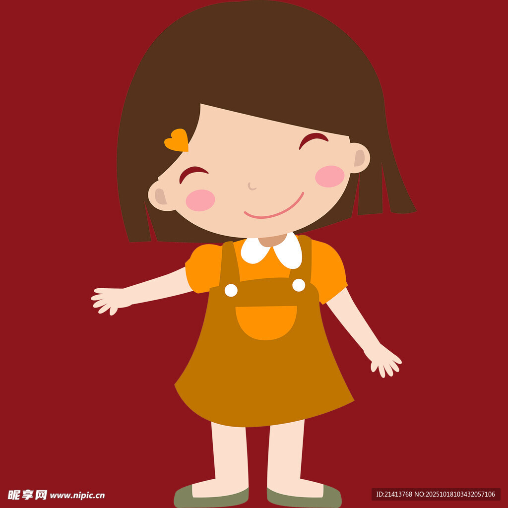 可爱小女孩张开双臂