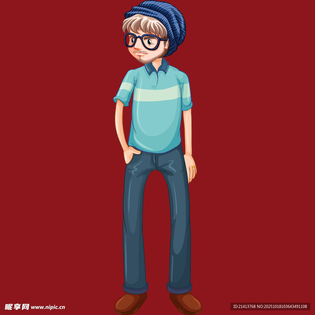 时尚休闲装扮的男孩
