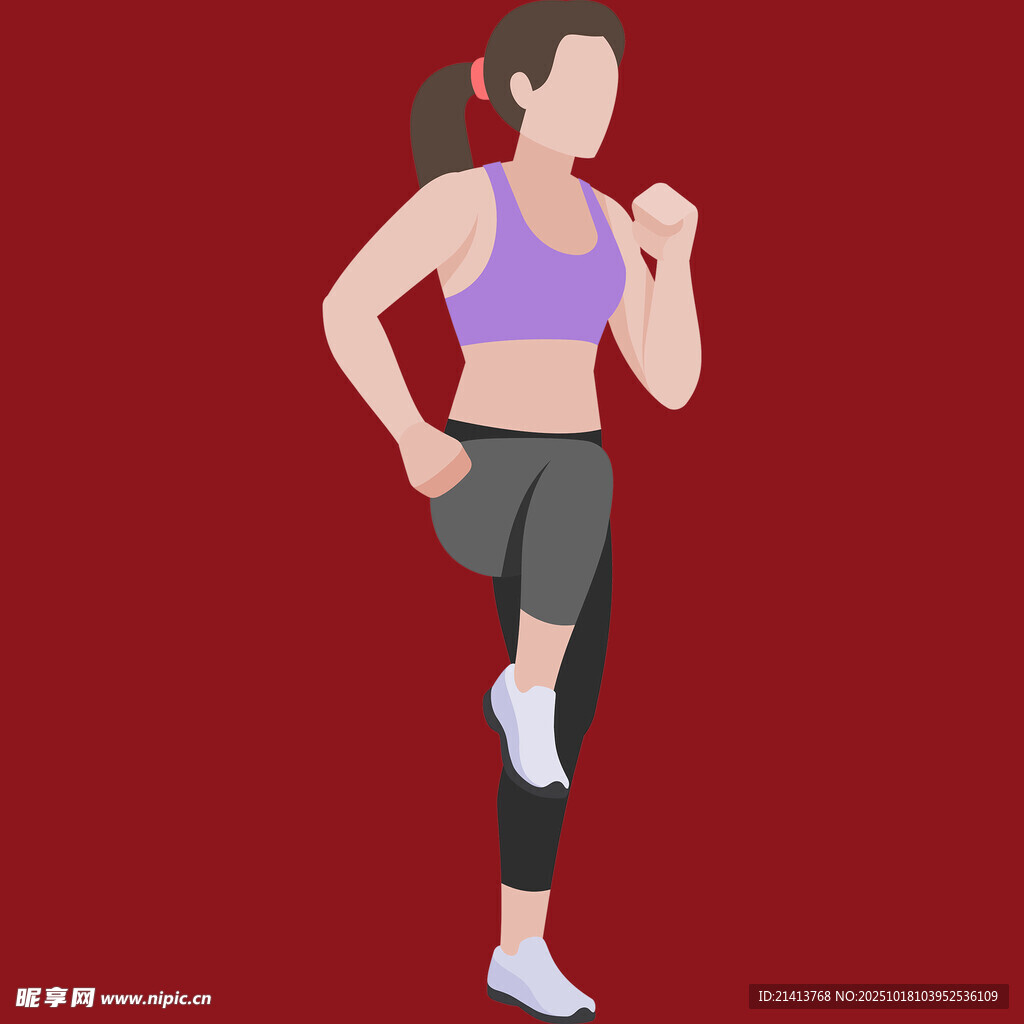 女性单腿后抬健身动作