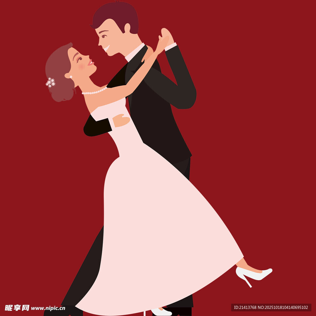 新婚夫妇优雅共舞