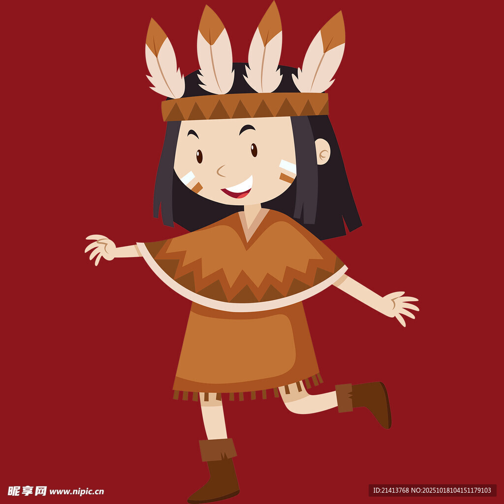 跳舞的印第安小女孩