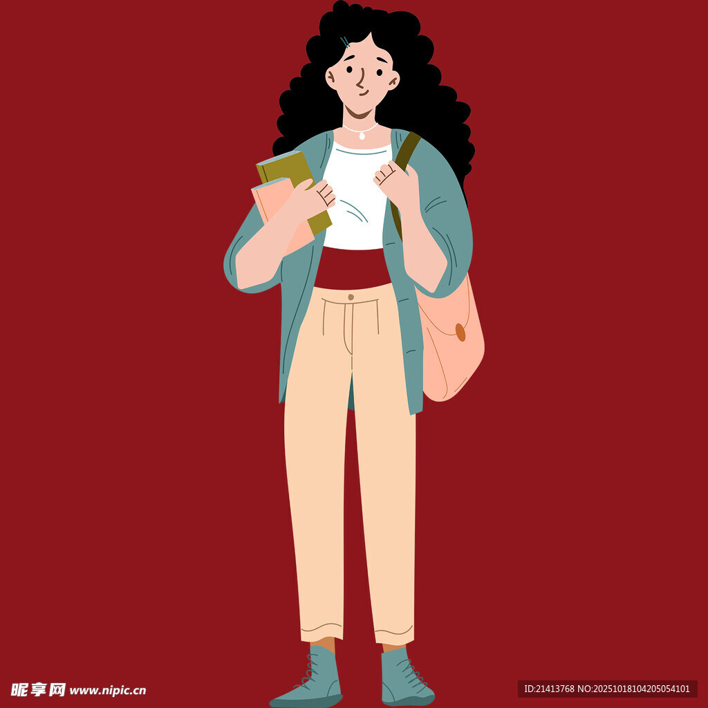 时尚女孩手持咖啡休闲出行