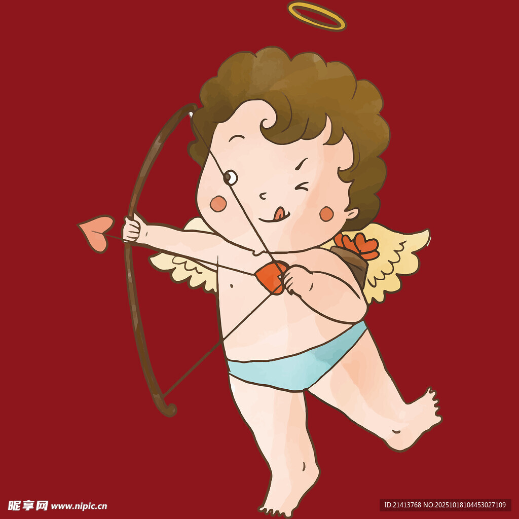 可爱小天使持弓准备射箭