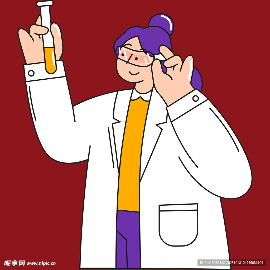 科学家专注做实验瞬间