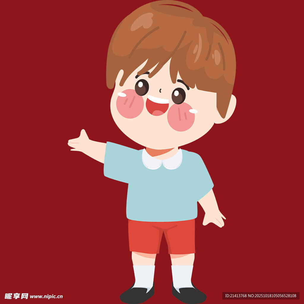 可爱小男孩伸手示意