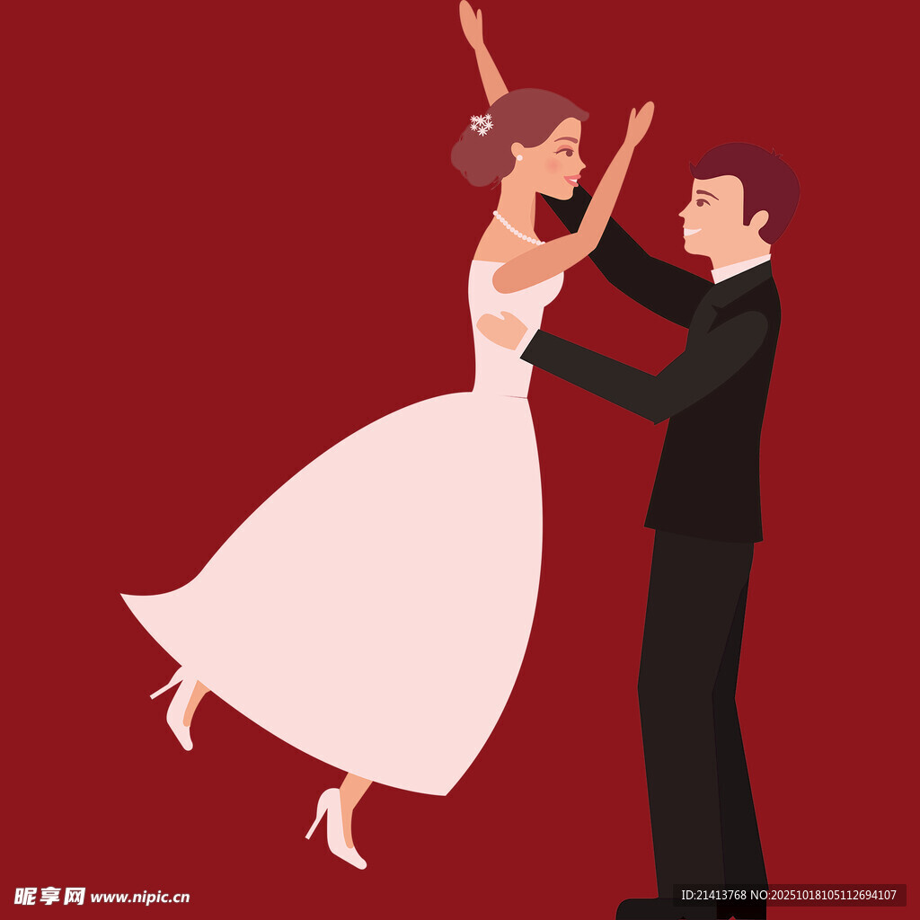 新婚夫妇浪漫共舞