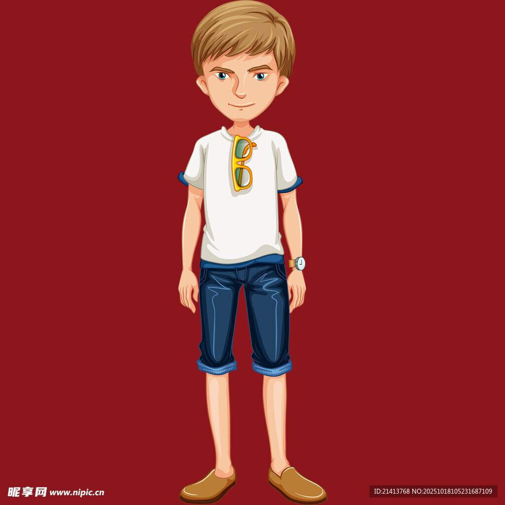 穿休闲装的小男孩