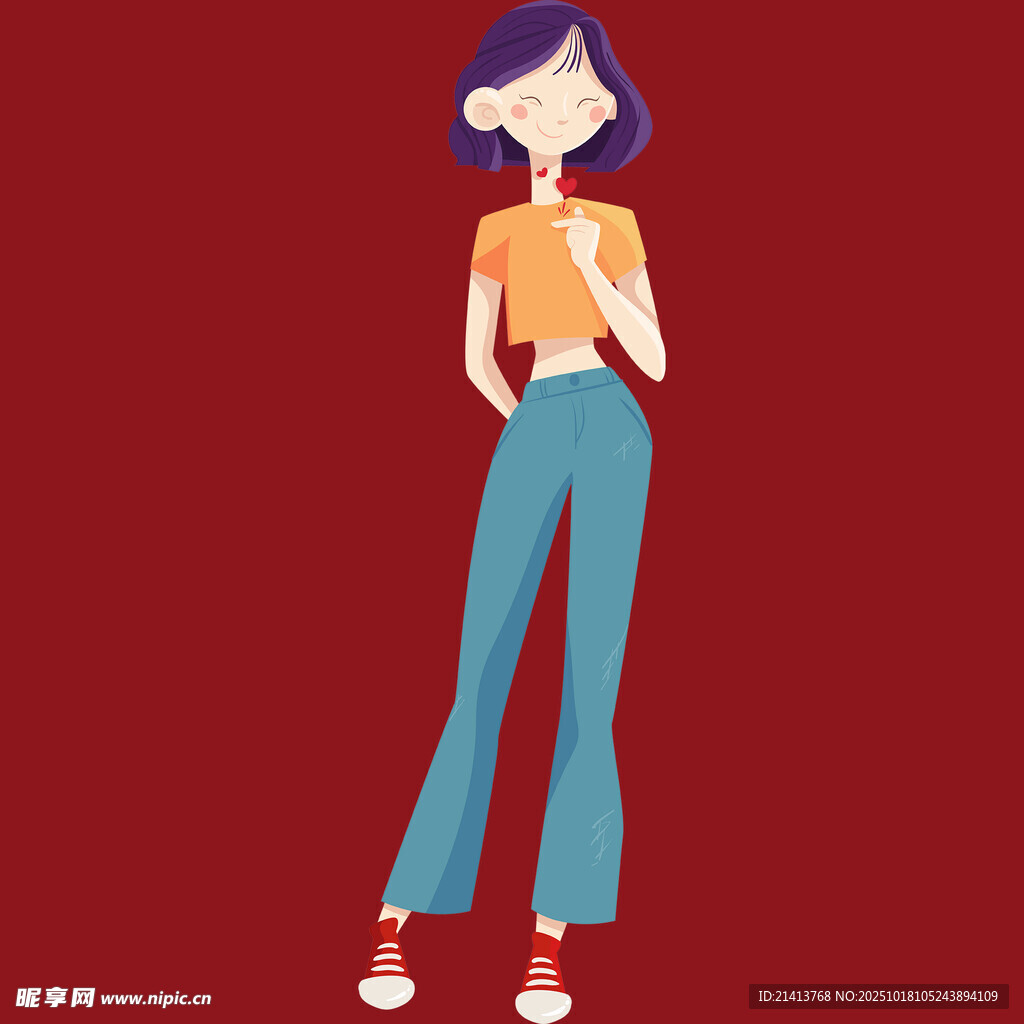 时尚女孩的休闲穿搭造型